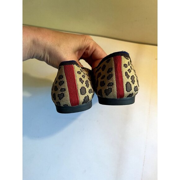 Rothy's 8 The Flat Round Toe Ballet Flat Shoe Cheetah Print Brown Washable - Picture 6 of 11